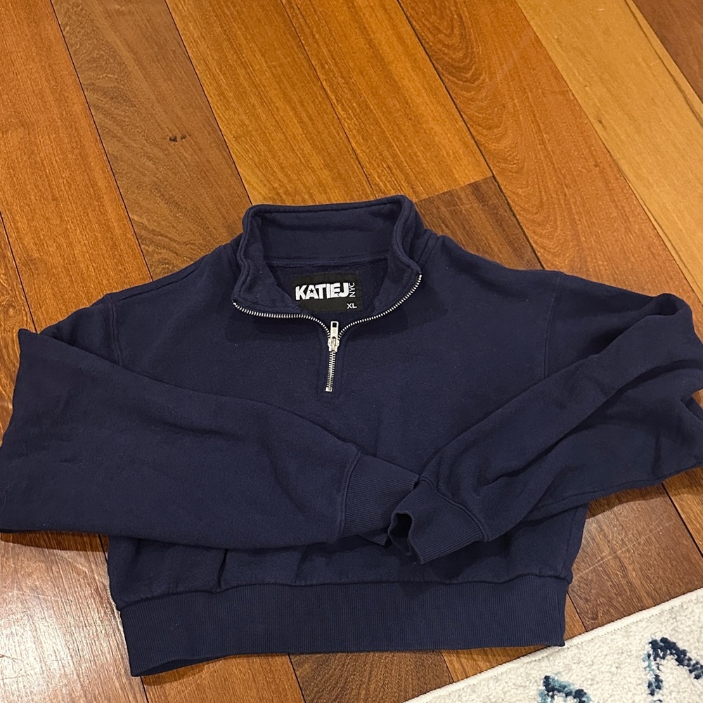 Katie J Navy Quarter-Zip Sweatshirt